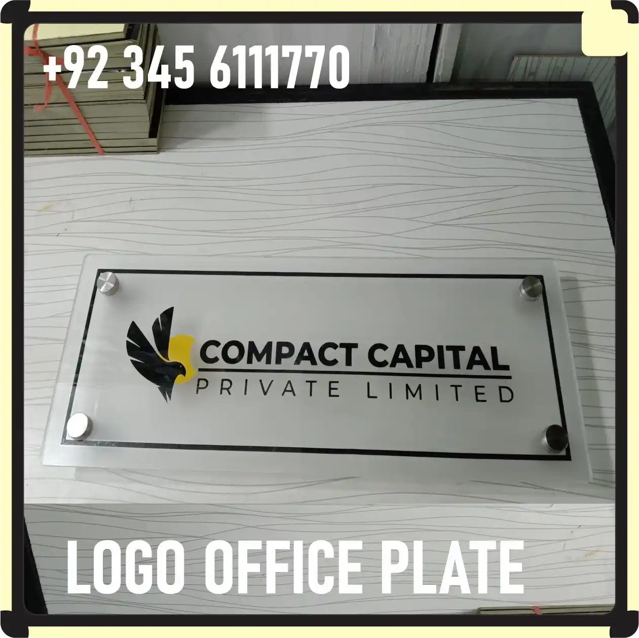 Acrylic Office Door Plate