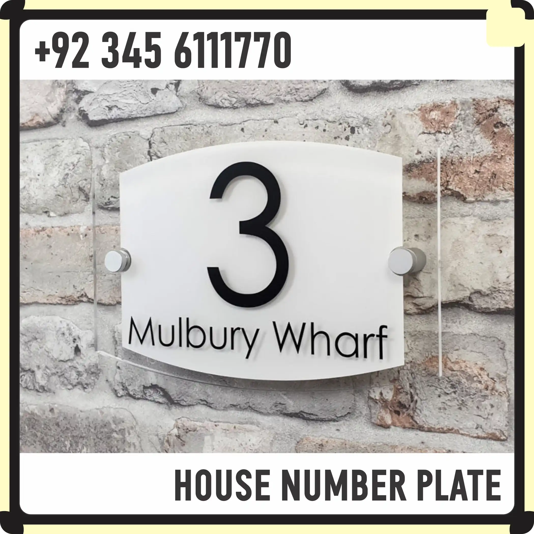 House Number Plate Maker Online in Pakistan
